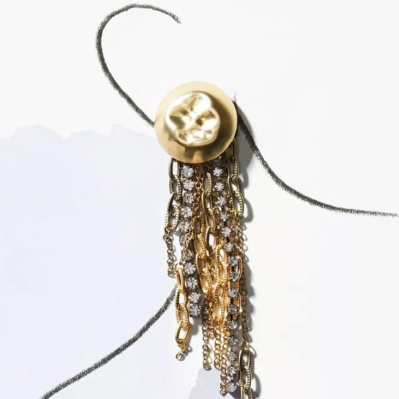 Anthropologie Chain Link Drop Earrings - Picture 2 of 4